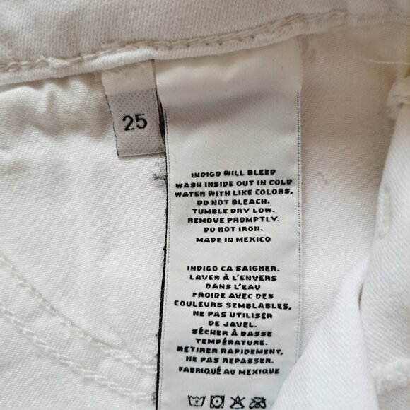 NEW J Brand Destructive White Mid-Rise Pencil Mini Skirt Size 25 - Picture 11 of 16